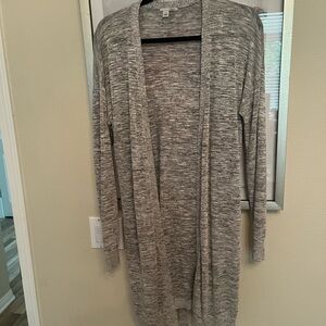 Halogen Heathered Gray Open-Front Cardigan